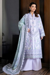 3 Pieces - NAQSH Unstitched Light Purple Ladies Lawn Suit