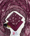 3 Pieces - Bin Saeed Unstitched Maroon Ladies Lawn Suit