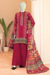 3 Pieces - Murashee Unstitched Maroon Printed Lawn Suit