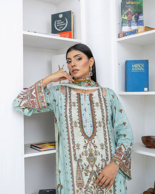 3 Piece - Marooj Unstitched Feroze BanaDora Linen Suit