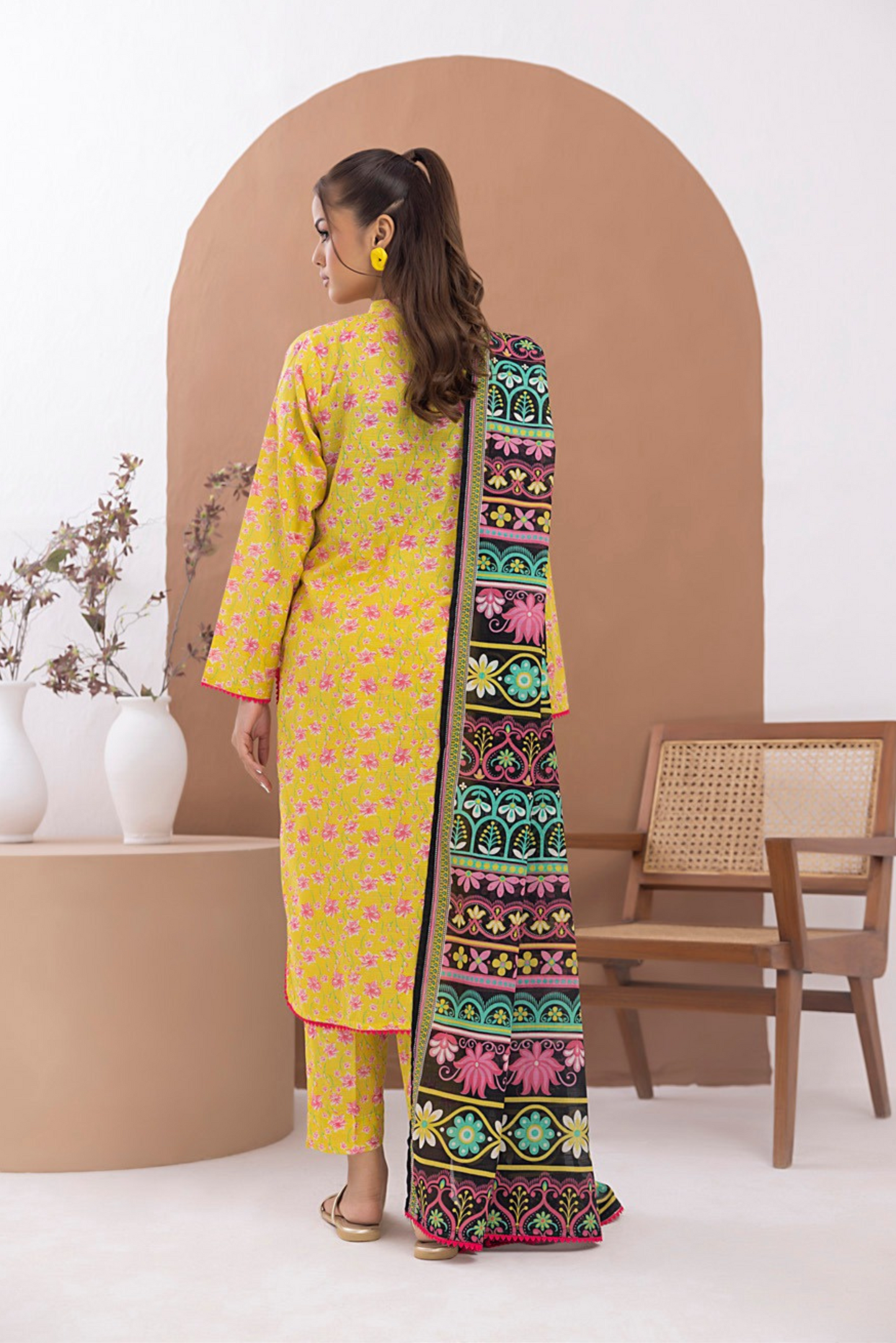 3 Pieces - Regalia Unstitched Lemon Printed Lawn Suit