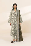 3 Pieces - Sapphire Unstitched Deep Olive Green Lawn Suit