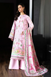 3 Pieces - NAQSH Unstitched Baby Pink Ladies Lawn Suit