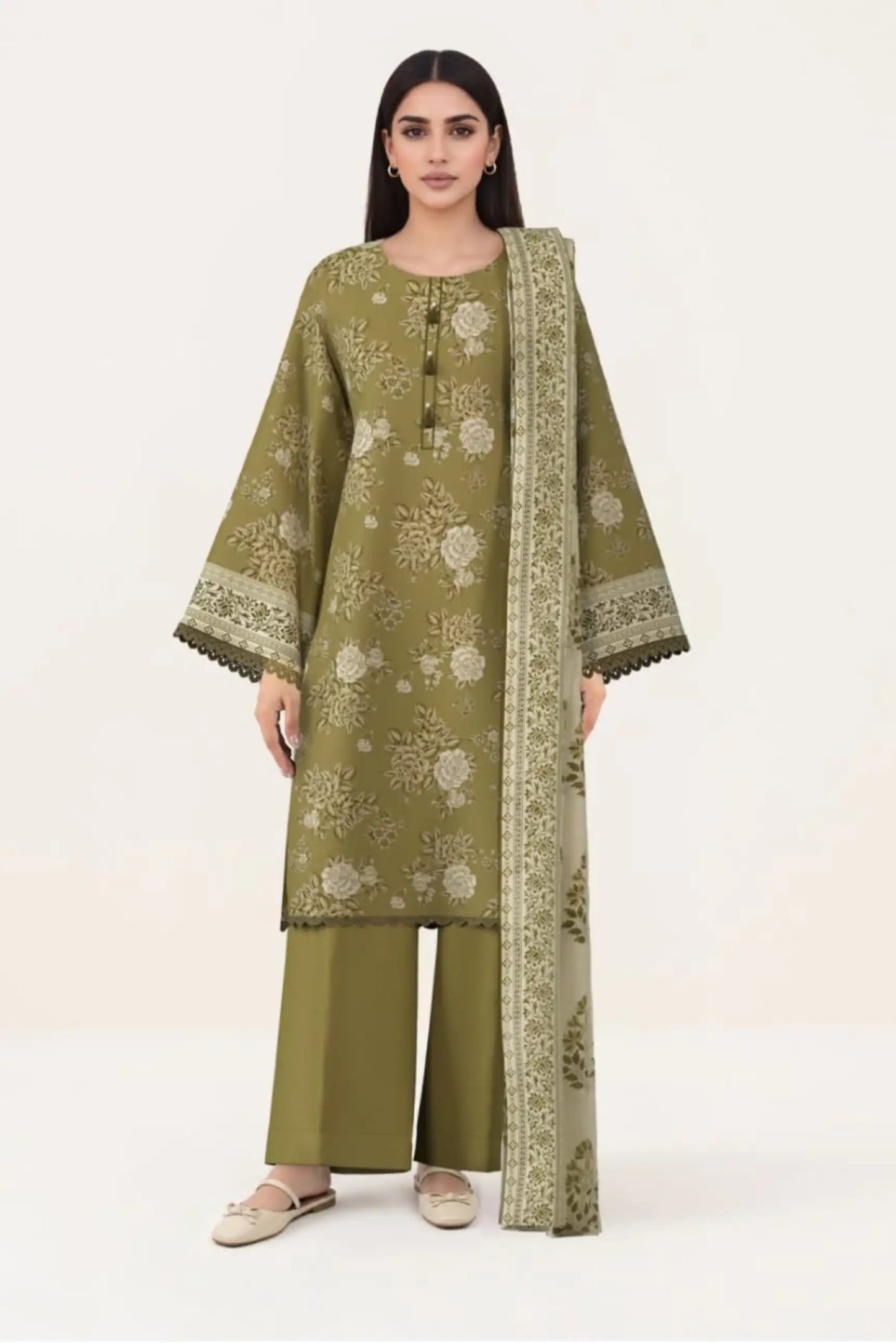 3 Pieces - Sapphire Unstitched Mehndi Lawn Suit