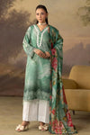 3 Pieces - Rangreza Unstitched Mint Green Lawn Suit
