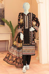 3 Pieces - Murashee Unstitched Black Printed Lawn Suit
