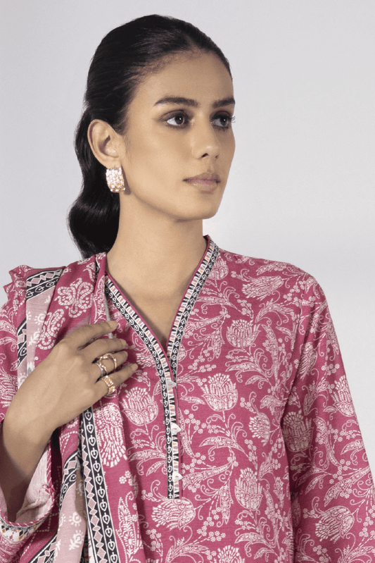 3 Pieces - Sapphire Unstitched Pink Printed Lawn Suit
