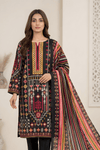 3 Pieces - Marooj Unstitched Jet Black Transliminor Magic Print Lawn Suit