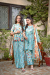 3 Pieces - Murashee Unstitched Pale Blue Printed Lawn Suit