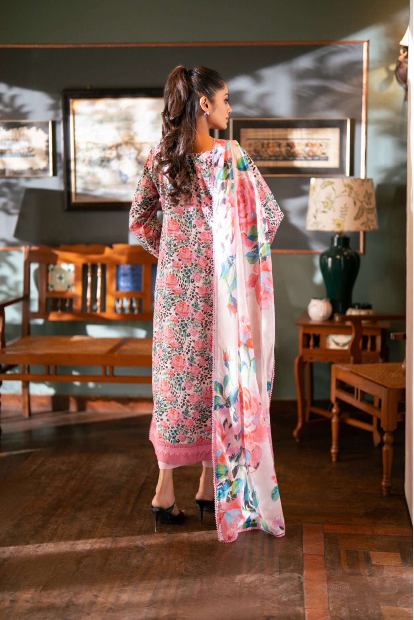 3 Pieces - Regalia Unstitched Light Pink Bana Dora Lawn Suit