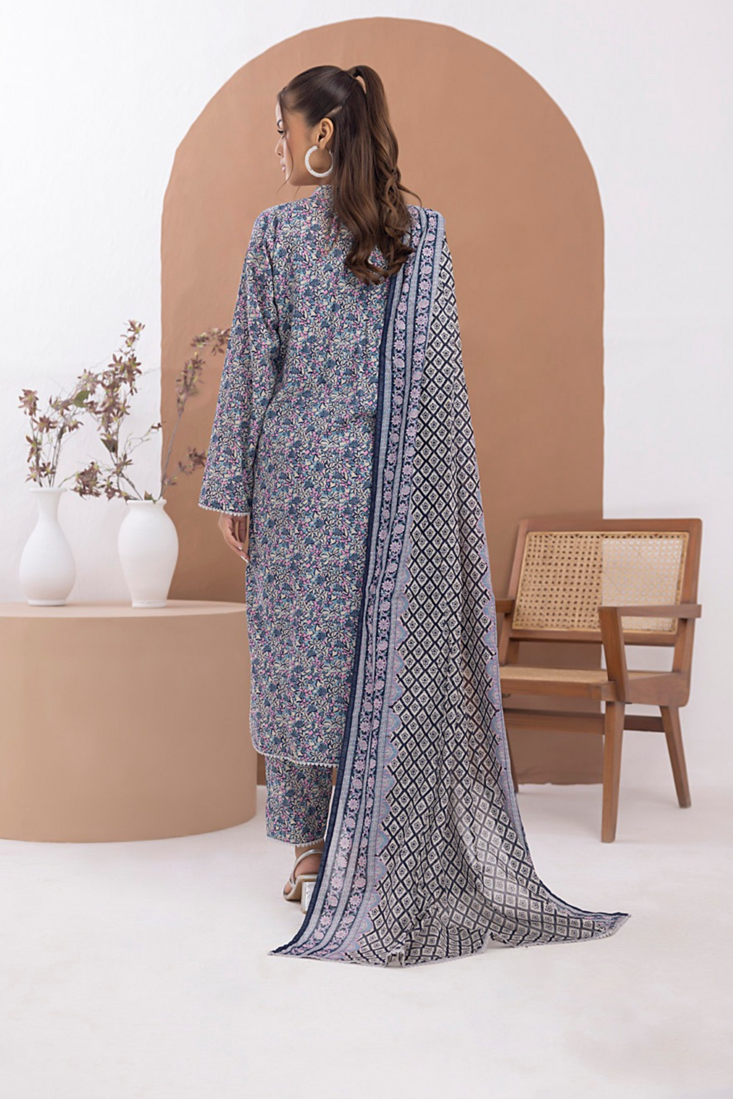 3 Pieces - Regalia Unstitched Powder Blue Printed Lawn Suit