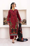 3 Pieces - Yakeen By Asifa Unstitched Maroon Ladies Lawn Suit