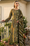3 Pieces -Sonu Ali Unstitched Green Lawn Suit