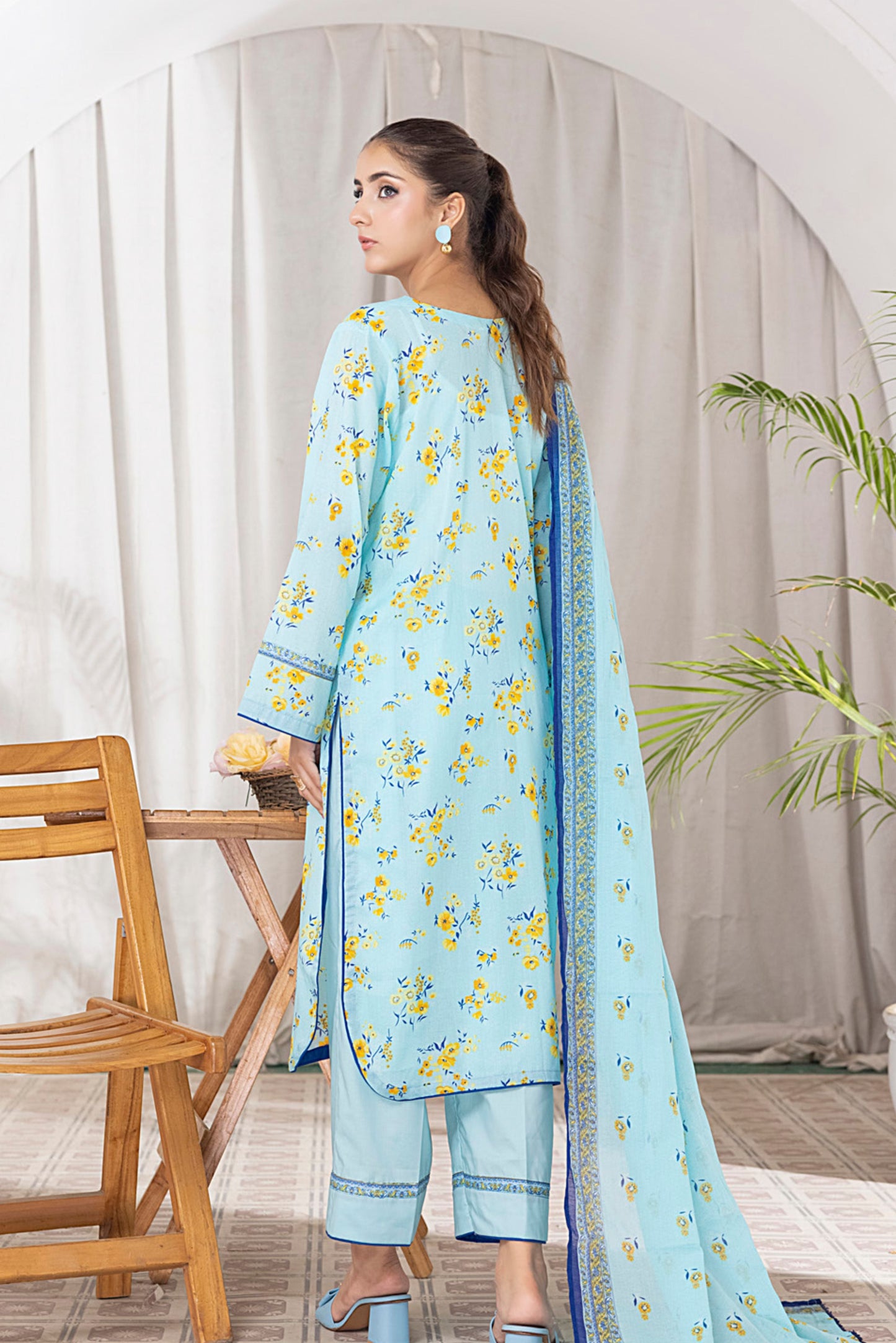 3 Pieces - Regalia Unstitched Pale Blue Printed Lawn Suit
