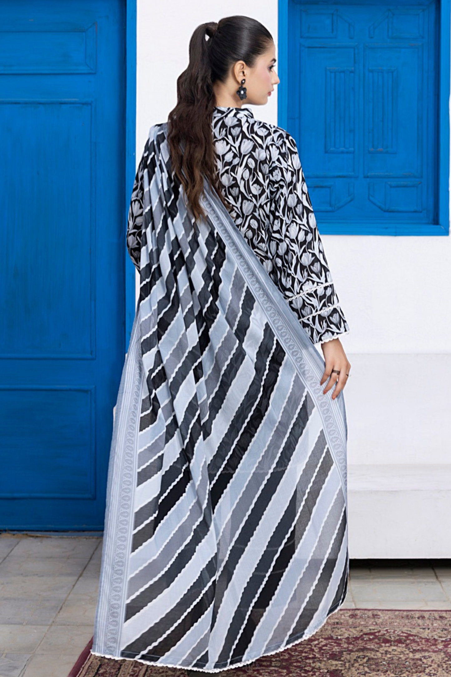 3 Pieces - Regalia Unstitched Black Printed Lawn Suit