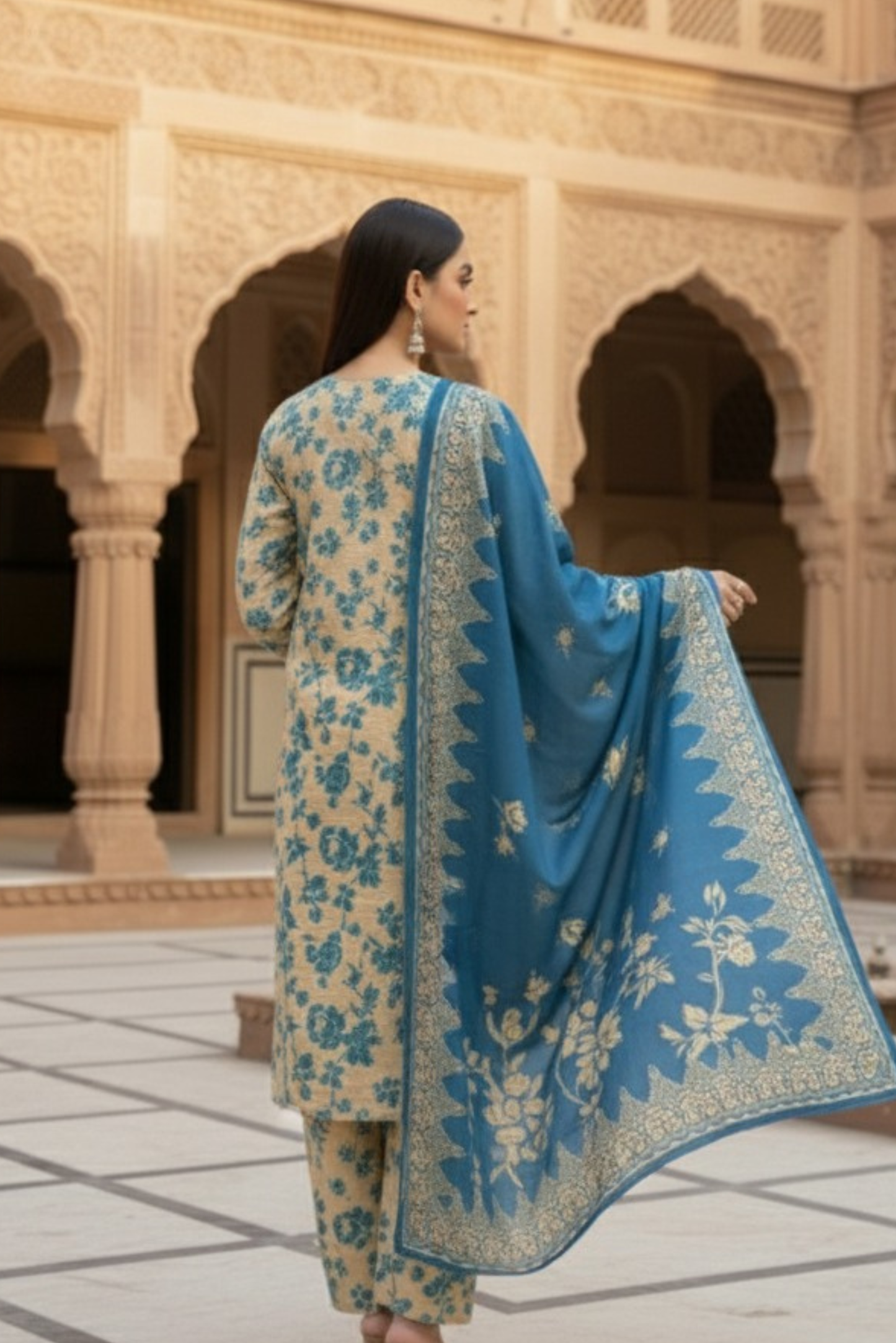 3 Pieces - Marooj Unstitched Skin BanaDora Linen Suit