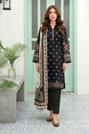 3 Pieces - Lakhany Unstitched Black Lawn Suit