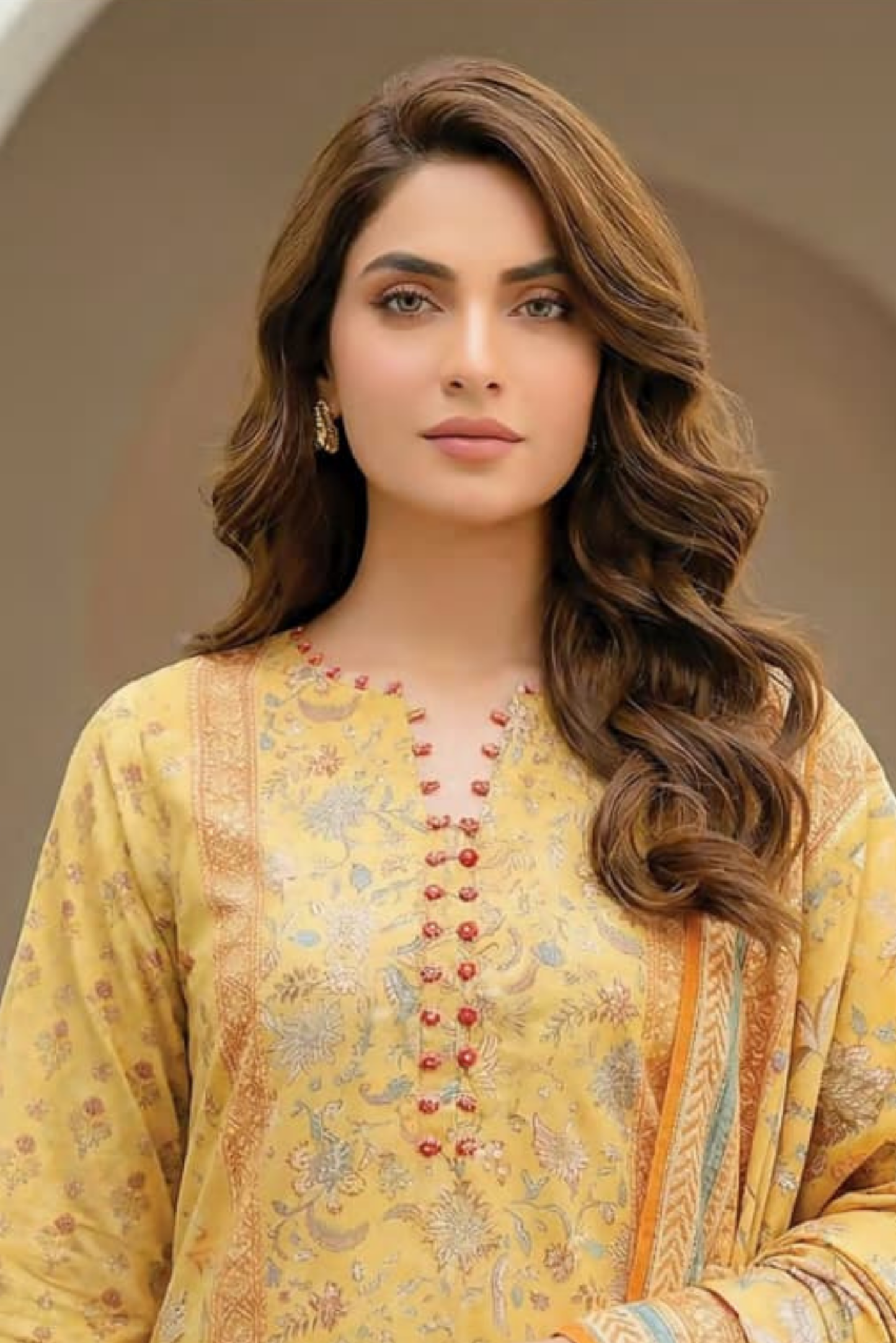 3 Pieces - Lakhany Unstitched Yellow Lawn Suit