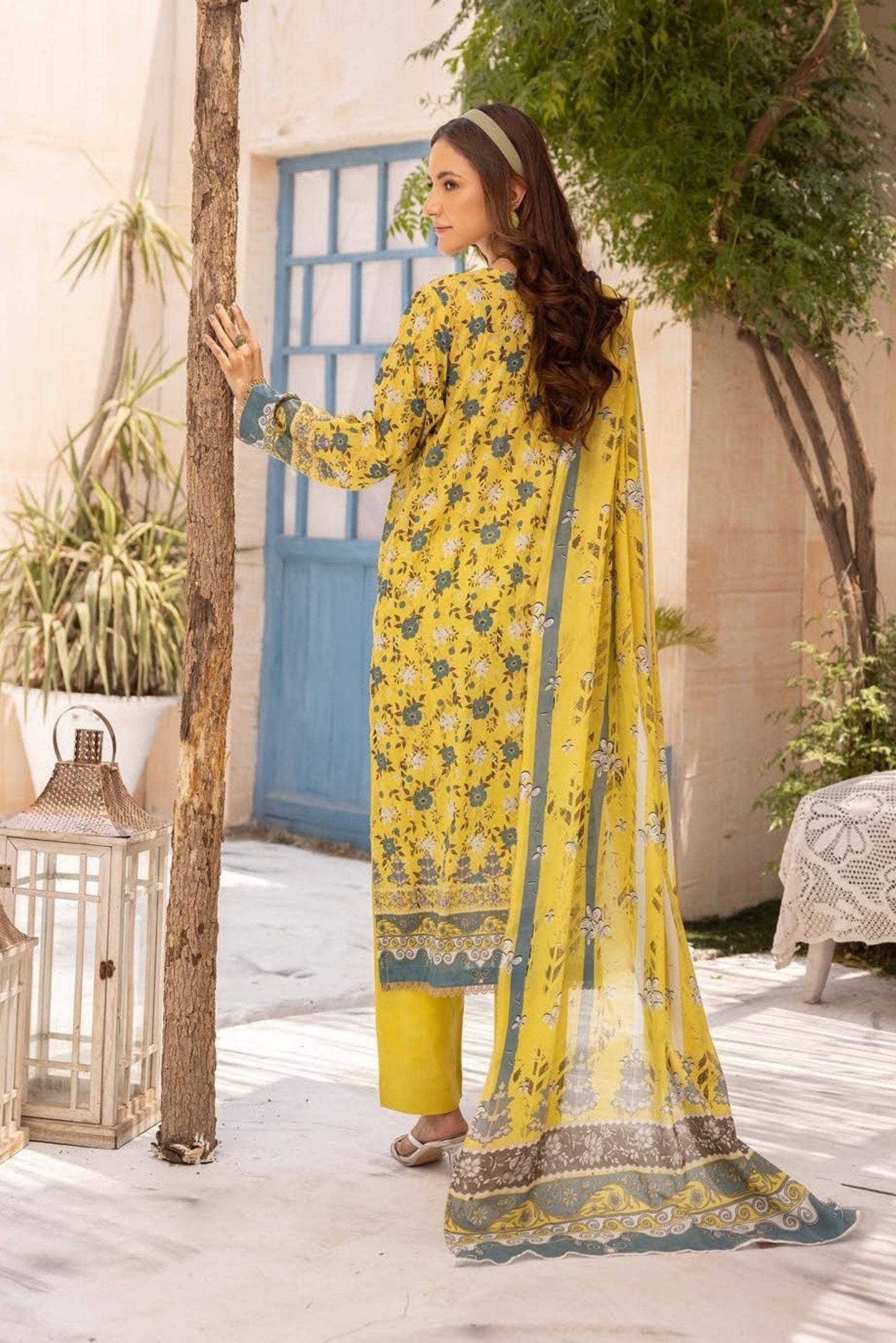3 Pieces - Haya By Legends Unstitched Yellow Printed Lawn Suit