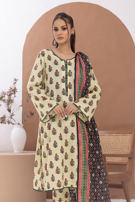 3 Pieces - Regalia Unstitched Silver Printed Lawn Suit