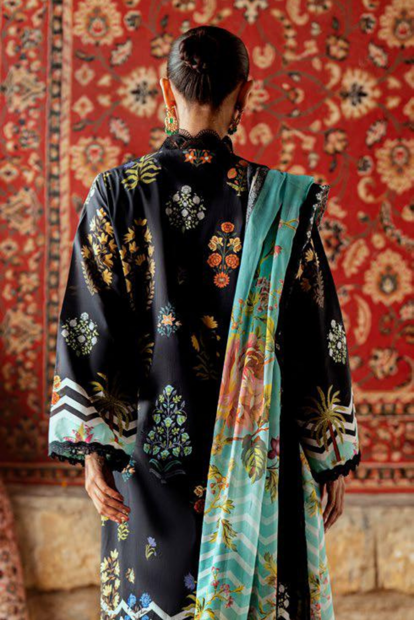 3 Pieces - GulAhmad Unstitched Dark Purple Printed Lawn Suit