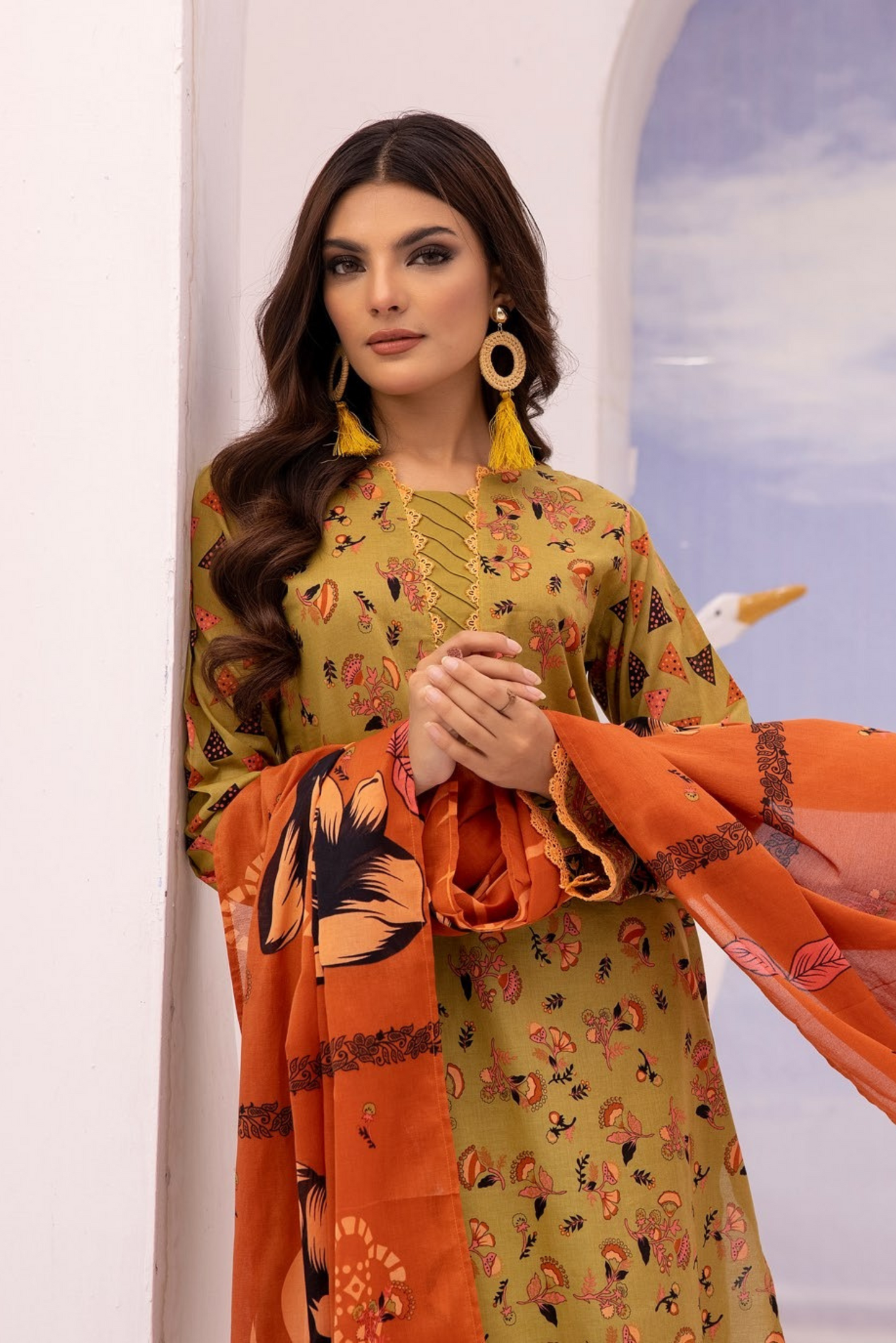 3 Pieces - Haya By Legends Unstitched Golden Printed Lawn Suit