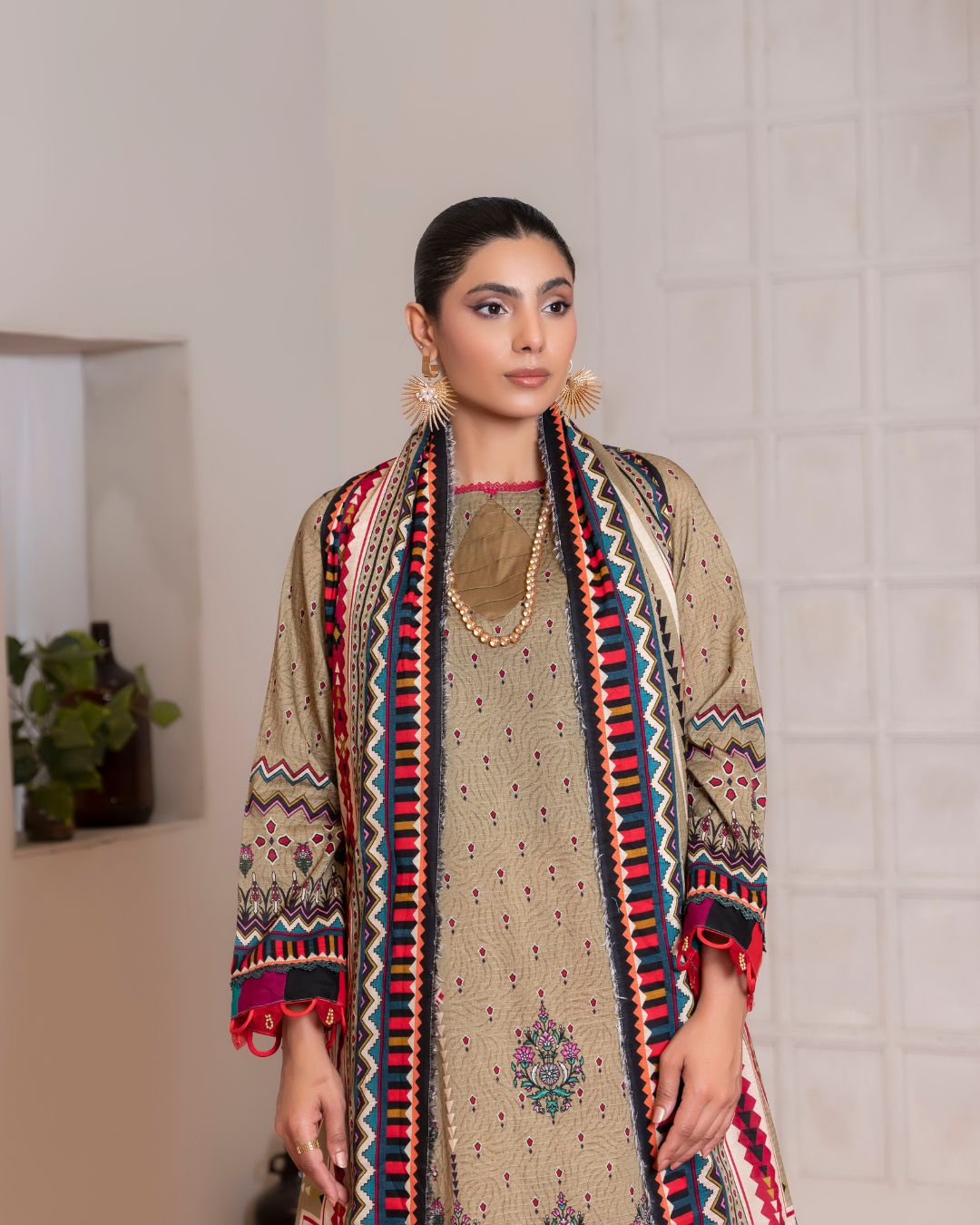 3 Piece - Junoon Unstitched Pace Ladies Banadora Print Lawn Suit