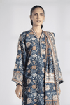 3 Pieces - Sapphire Unstitched Steel Blue Printed Lawn Suit