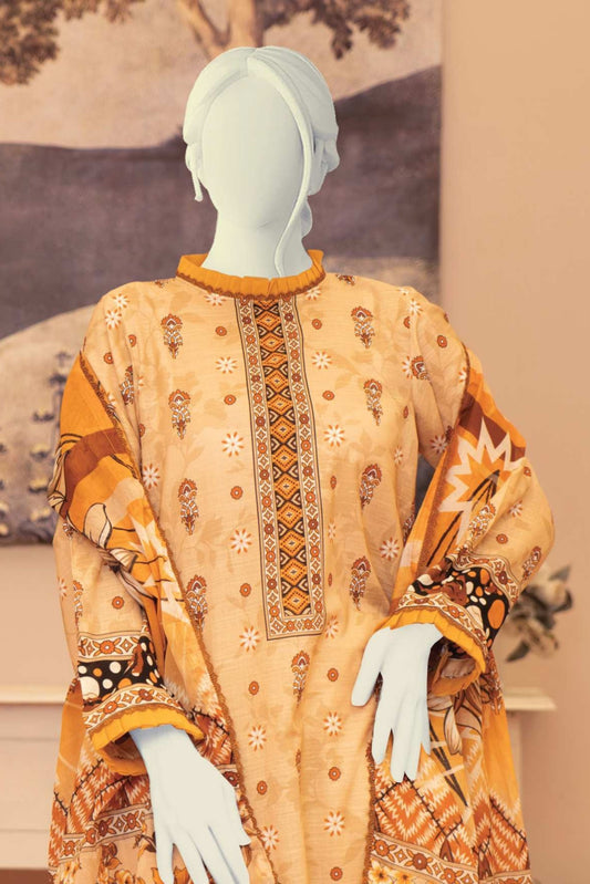 3 Pieces - Murashee Unstitched Pale Yellow Printed Lawn Suit