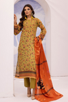 3 Pieces - Haya By Legends Unstitched Golden Printed Lawn Suit