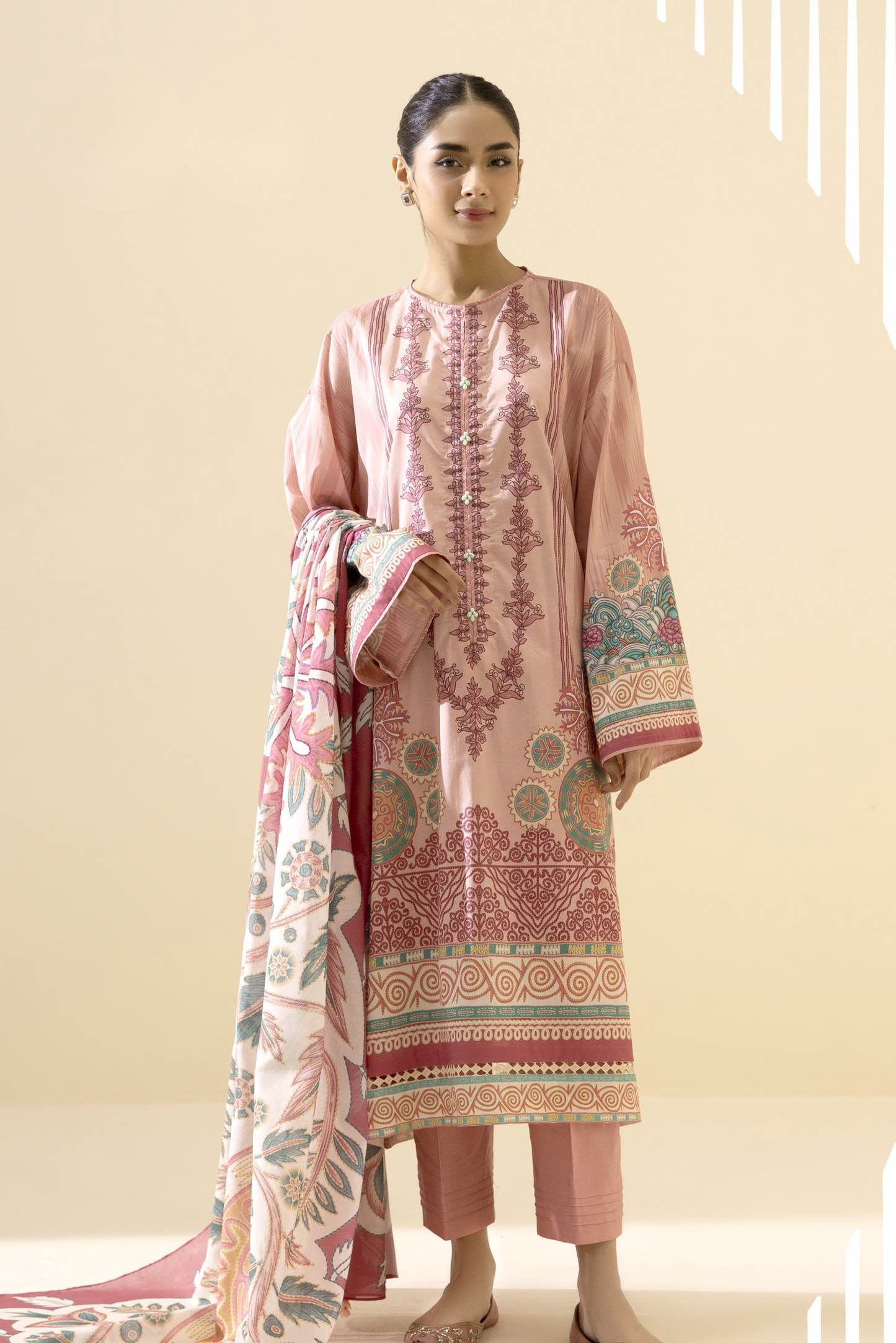 3 Pieces - Sapphire Unstitched Light Pink Lawn Suit