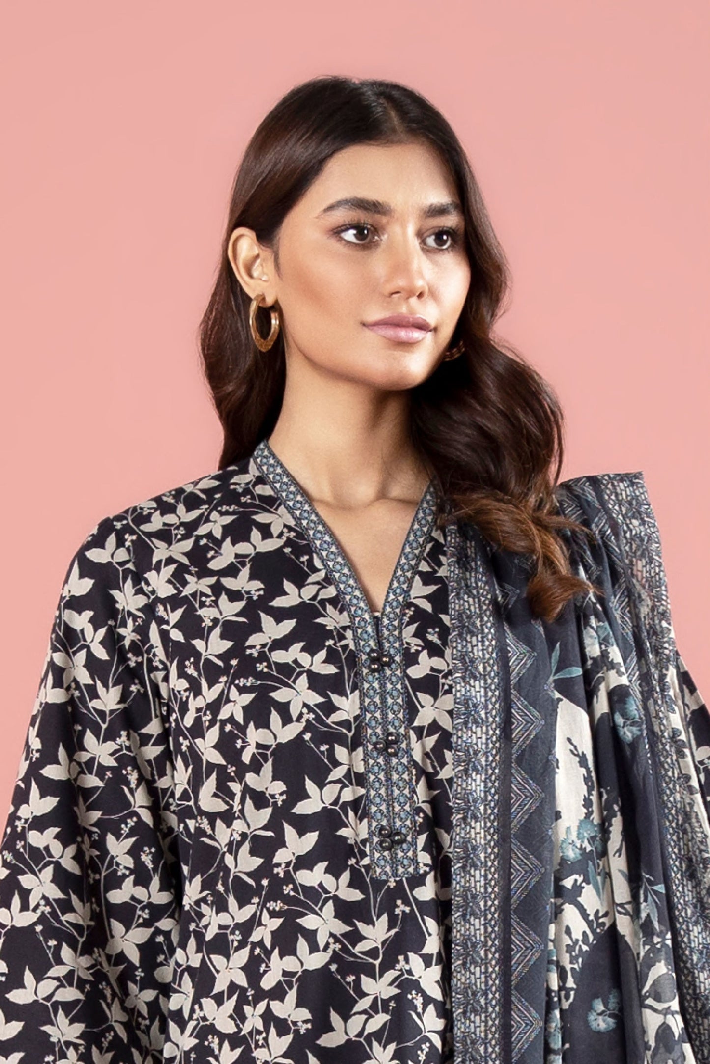 3 Pieces - Sapphire Unstitched Black Printed Lawn Suit