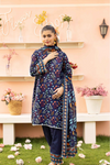 3 Pieces - Haya By Legends Unstitched Dark Blue Printed Lawn Suit