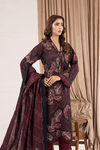 3 Pieces - Regalia Unstitched Maroon Printed Khaddar Suit