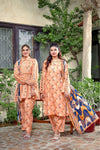 3 Pieces - Murashee Unstitched Peach Printed Lawn Suit