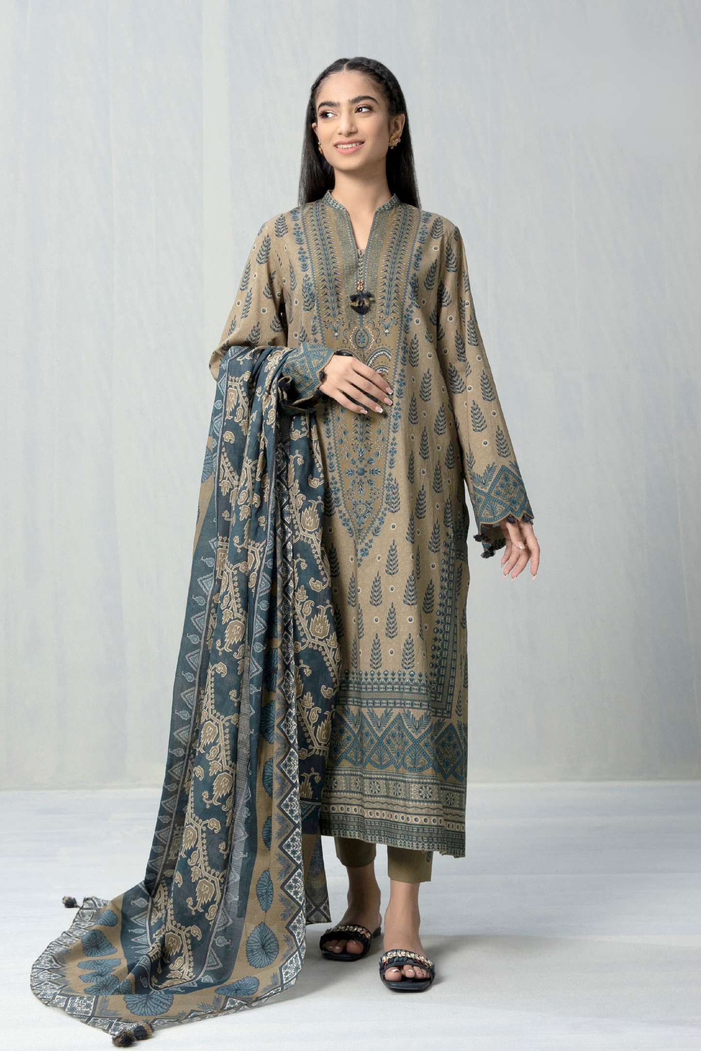 3 Pieces - Sapphire Unstitched Camel Printed Lawn Suit