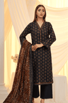 3 Pieces - Regalia Unstitched Blue Printed Khaddar Suit