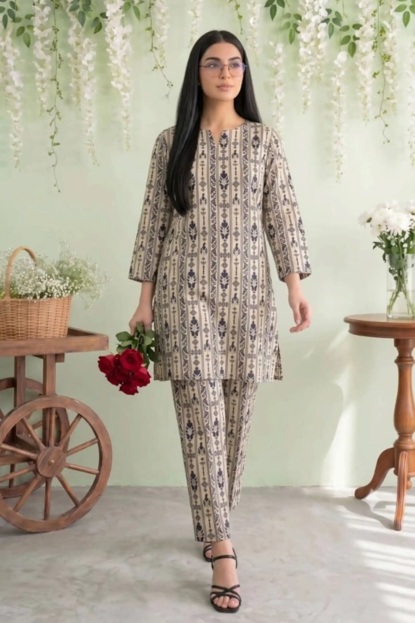 2 Piece- Sohni Dharti Unstitched Skin Ladies Lawn Suit