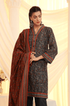 3 Pieces - Regalia Unstitched Mehandi Printed Khaddar Suit