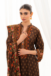 3 Pieces - Regalia Unstitched Brown Doriya Linen Suit
