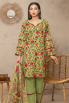 3 Pieces - Regalia Unstitched Pale Green Fancy Zari Dupatta Printed Shirt Lawn Suit