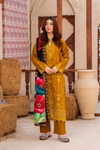 3 Piece - Gold Unstitched Mustard Embroidered Lawn Suit