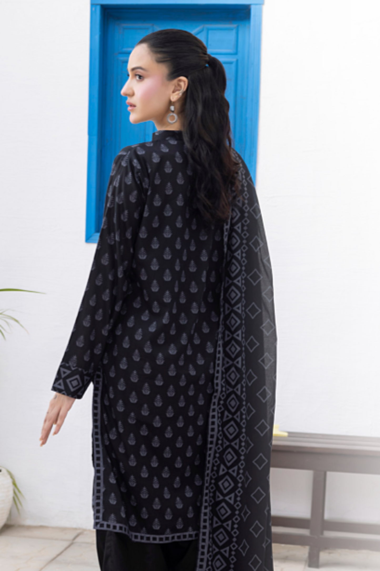3 Pieces - Regalia Unstitched Black Print Lawn Suit