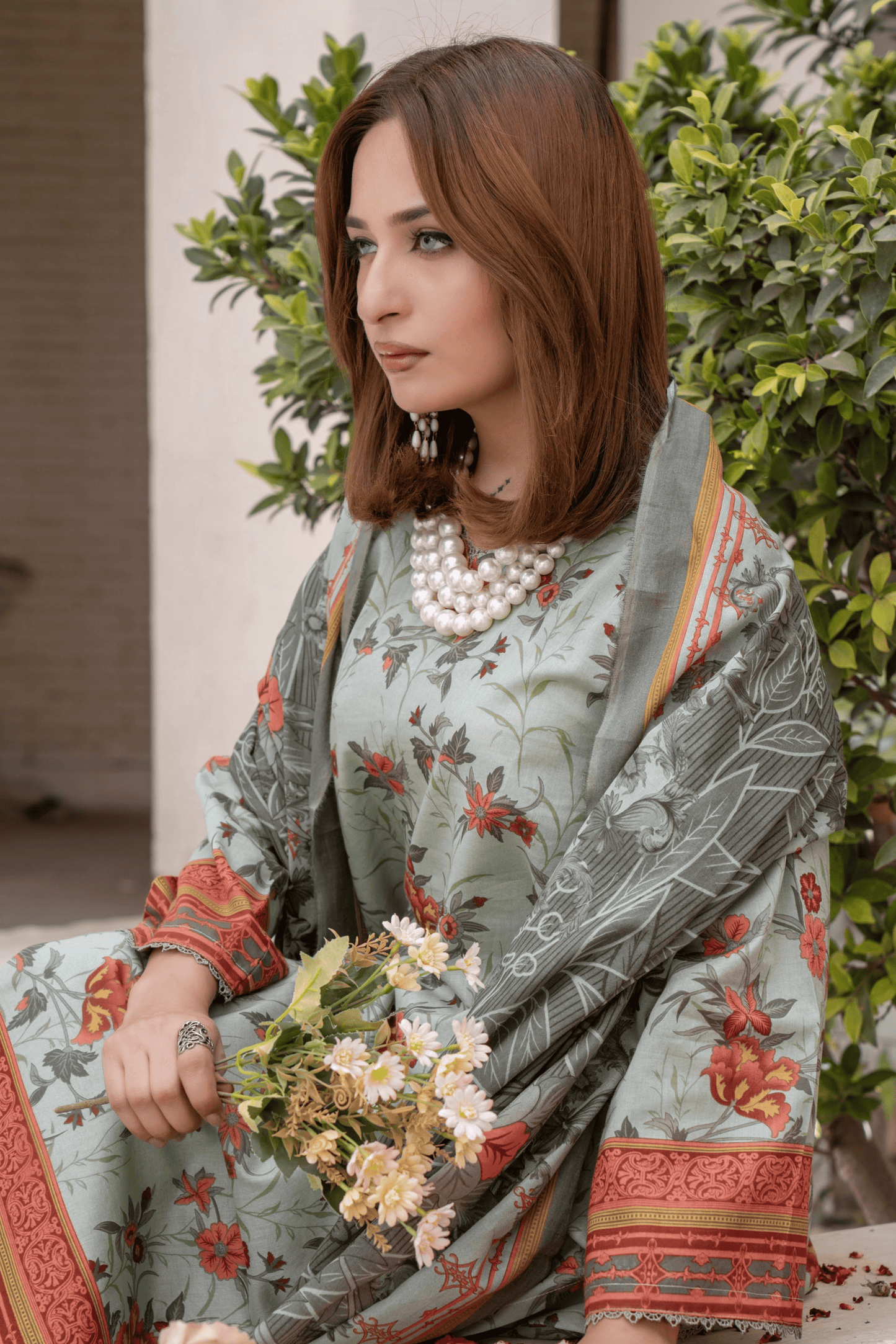 3 Pieces - Janan Unstitched Swap Green Printed Lawn Suit