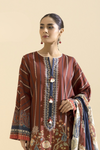 3 Pieces - Sapphire Unstitched Maroon Printed Lawn Suit