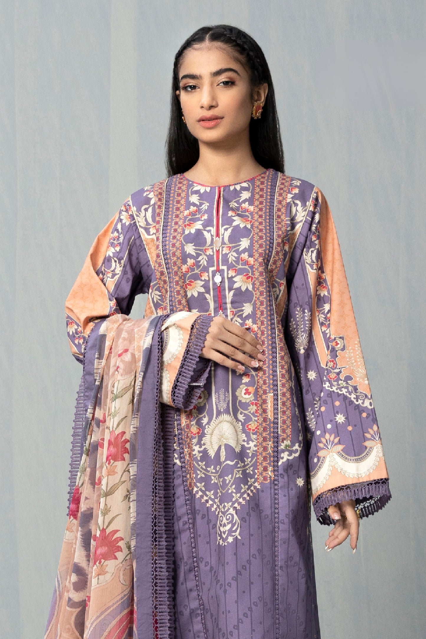 3 Pieces - Sapphire Unstitched Light Purple Printed Lawn Suit