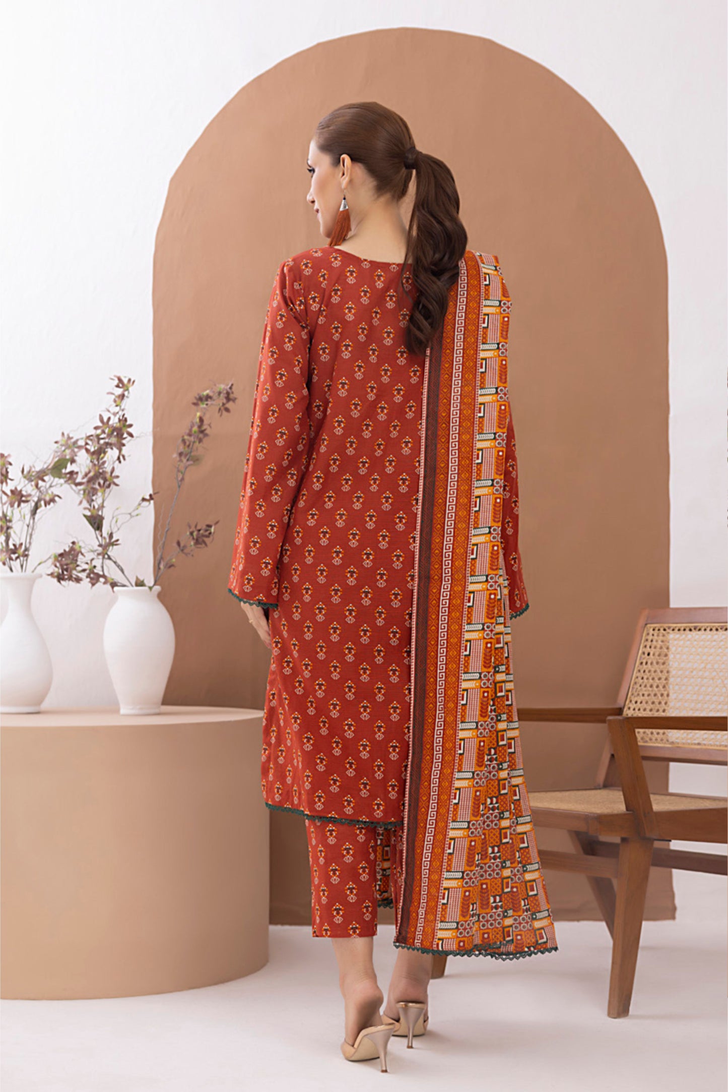 3 Pieces - Regalia Unstitched Carrot Printed Lawn Suit