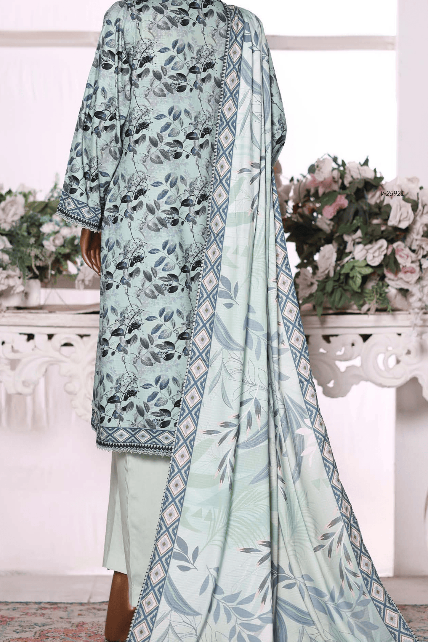 3 Pieces - Riwayat Unstitched Pista Dobby Viscose Suit