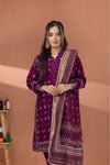 3 Pieces - Regalia Unstitched Purple Fancy Zari Dupatta Printed Shirt Lawn Suit
