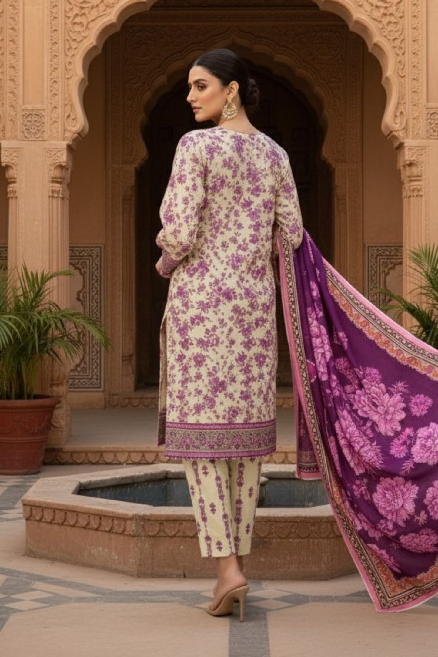 3 Pieces - Marooj Unstitched Skin BanaDora Linen Suit